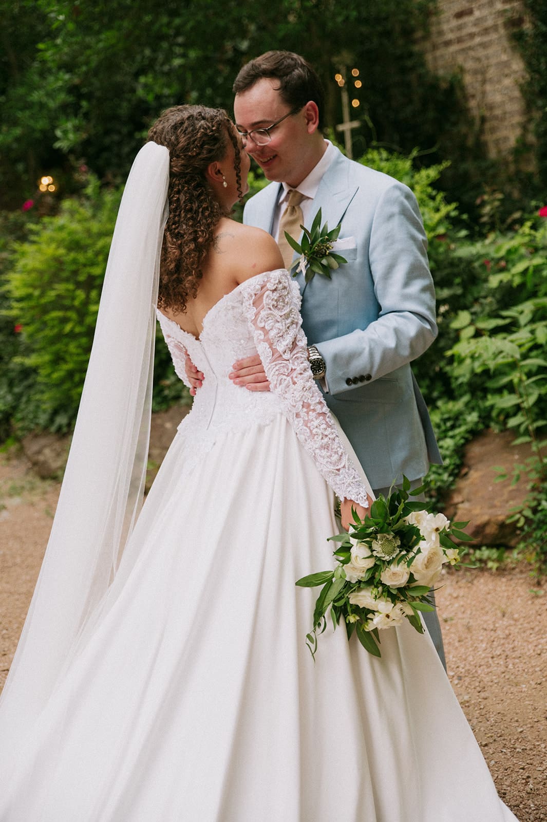 a bride and groom take wedding portraits at The Springs Waxahachie