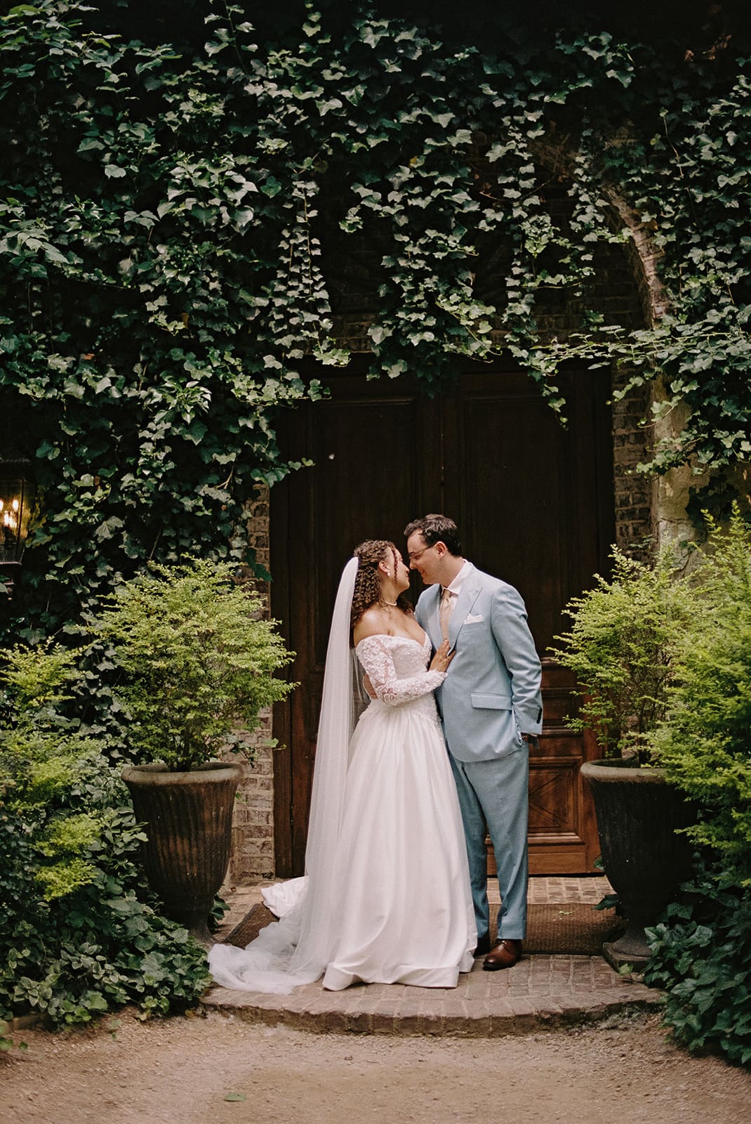 a bride and groom take wedding portraits at The Springs Waxahachie